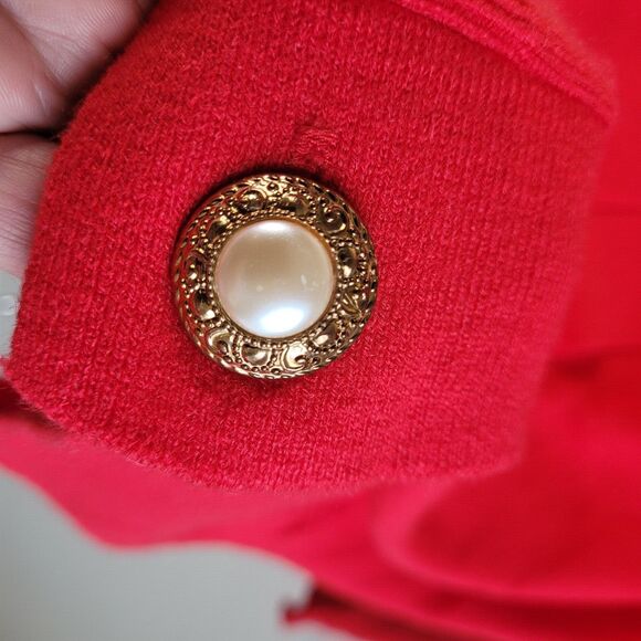 Designers Originals Cardigan Sz S Red Button Sweater Vintage USA READ - Picture 11 of 15